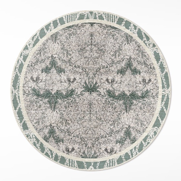 Tapis rond en vinyle Fleur de chèvrefeuille par William Morris