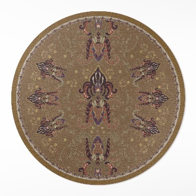 Tapis rond en vinyle Ornements de plantes florales