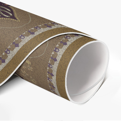 Tapis rond en vinyle Ornements de plantes florales