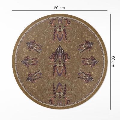 Tapis rond en vinyle Ornements de plantes florales