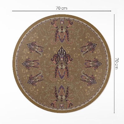 Tapis rond en vinyle Ornements de plantes florales