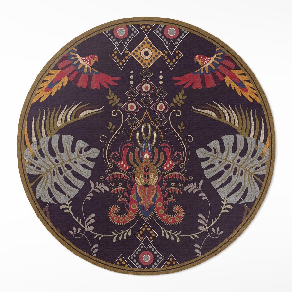 Tapis vinyle Perroquets et feuilles de Monstera