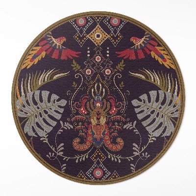 Tapis vinyle Perroquets et feuilles de Monstera