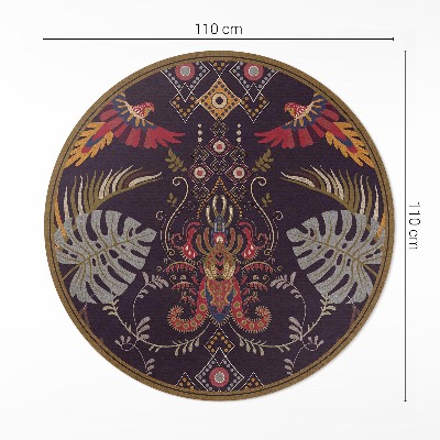 Tapis vinyle Perroquets et feuilles de Monstera