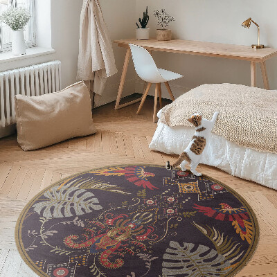 Tapis vinyle Perroquets et feuilles de Monstera
