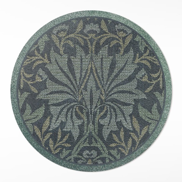 Tapis rond en vinyle Ornements végétaux et floraux