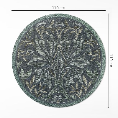 Tapis rond en vinyle Ornements végétaux et floraux