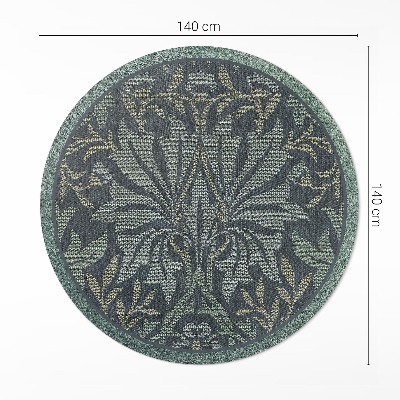 Tapis rond en vinyle Ornements végétaux et floraux