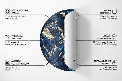 Tapis rond en vinyle Ornements végétaux et floraux