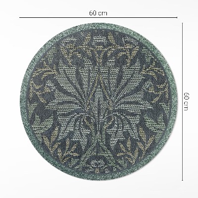 Tapis rond en vinyle Ornements végétaux et floraux