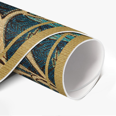 Tapis rond en vinyle Tissu imitation avec des plantes