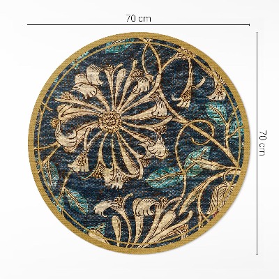 Tapis rond en vinyle Tissu imitation avec des plantes