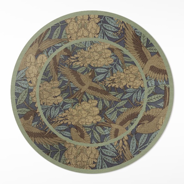 Tapis vinyle Oiseaux, fleurs et feuilles vintage