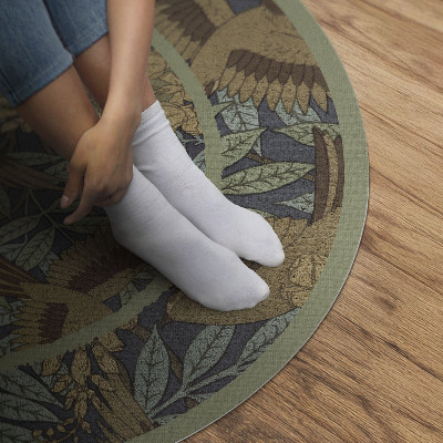 Tapis vinyle Oiseaux, fleurs et feuilles vintage