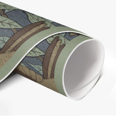 Tapis vinyle Oiseaux, fleurs et feuilles vintage