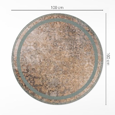 Tapis rond en vinyle Motif décoratif vintage délavé