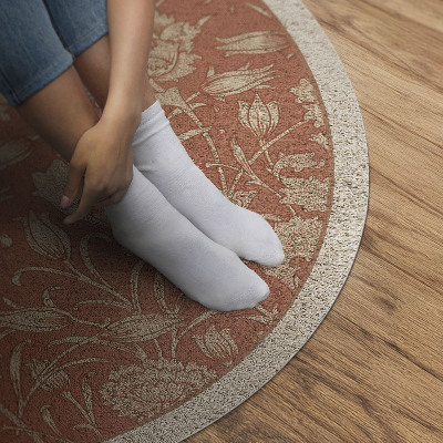 Tapis vinyle Fleurs vintage brodées