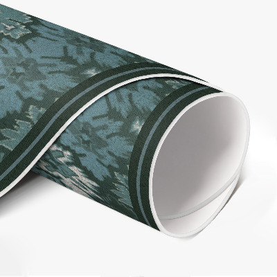 Tapis rond en vinyle Damier végétal rétro