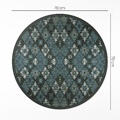 Tapis rond en vinyle Damier végétal rétro