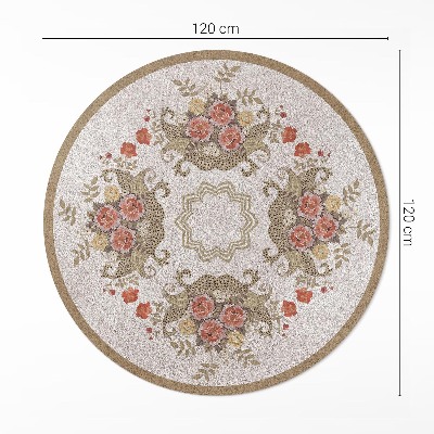 Tapis rond en vinyle Compositions florales rétro