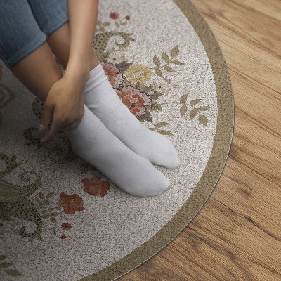 Tapis rond en vinyle Compositions florales rétro