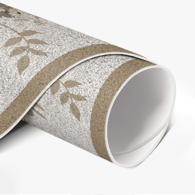 Tapis rond en vinyle Compositions florales rétro