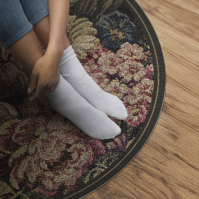 Tapis vinyle Fleurs rétro vintage vieillies