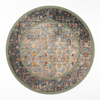 Tapis rond en vinyle Plantes vintage de style turc