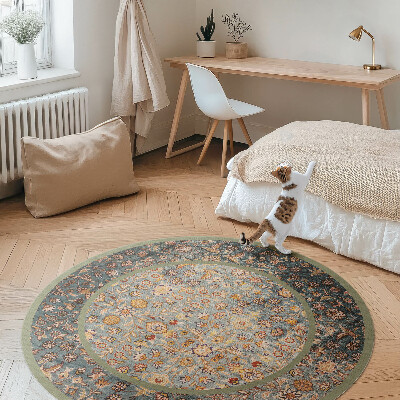 Tapis rond en vinyle Plantes vintage de style turc