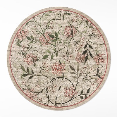 Tapis rond en vinyle Végétation bohème délicate