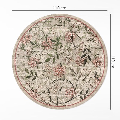 Tapis rond en vinyle Végétation bohème délicate