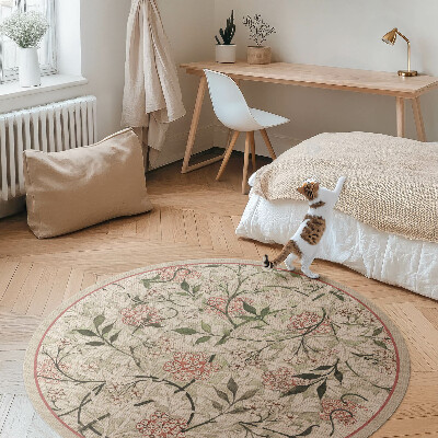 Tapis rond en vinyle Végétation bohème délicate