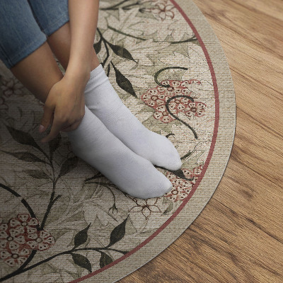 Tapis rond en vinyle Végétation bohème délicate