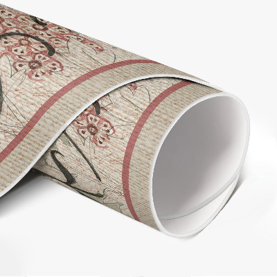 Tapis rond en vinyle Végétation bohème délicate