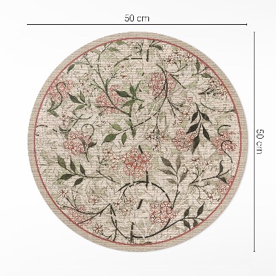 Tapis rond en vinyle Végétation bohème délicate