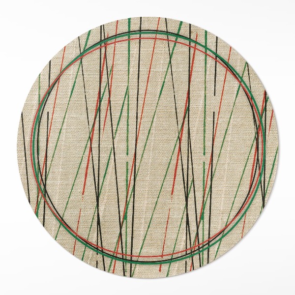 Tapis rond en vinyle Lignes colorées sur le tissu