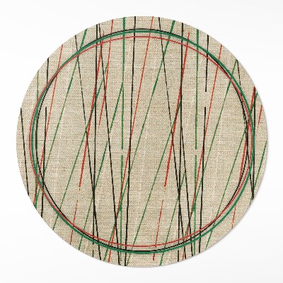 Tapis rond en vinyle Lignes colorées sur le tissu