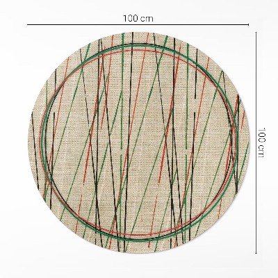 Tapis rond en vinyle Lignes colorées sur le tissu