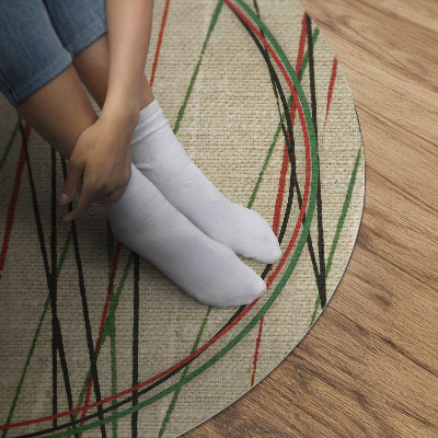 Tapis rond en vinyle Lignes colorées sur le tissu