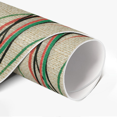 Tapis rond en vinyle Lignes colorées sur le tissu