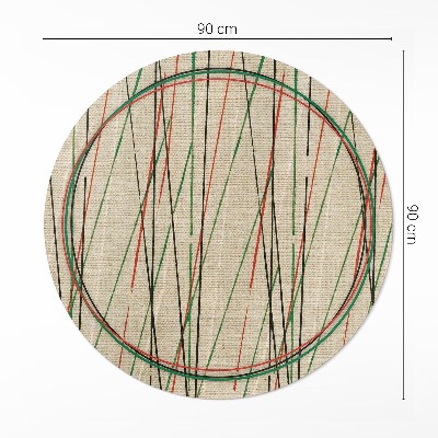 Tapis rond en vinyle Lignes colorées sur le tissu