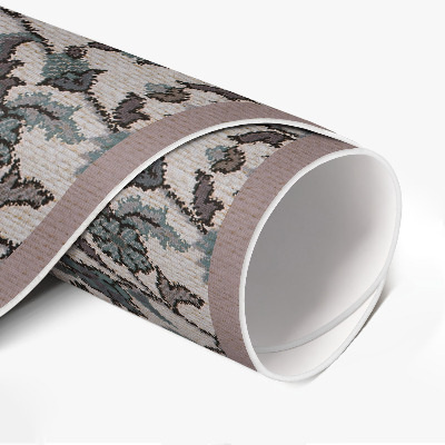 Tapis rond en vinyle Fleurs décoratives sur tissu