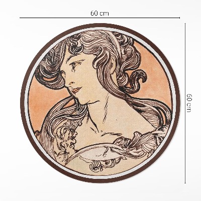 Tapis vinyle Portrait de femme par Alfons Mucha