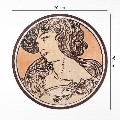 Tapis vinyle Portrait de femme par Alfons Mucha