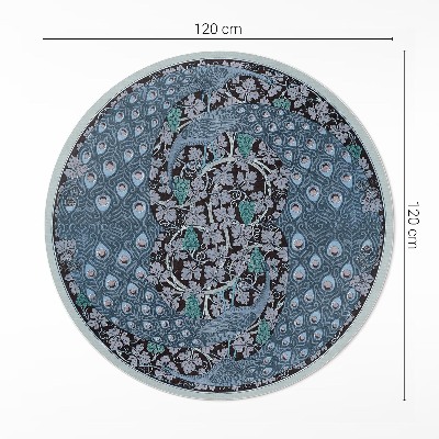 Tapis rond en vinyle Paons bleus dans les raisins