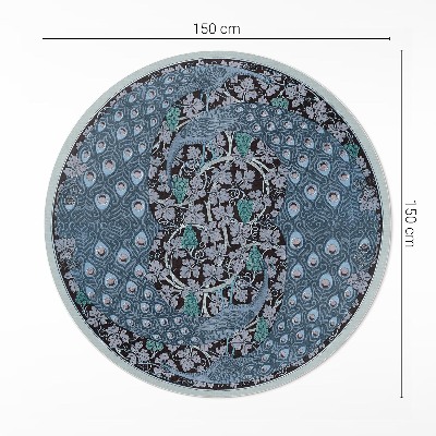 Tapis rond en vinyle Paons bleus dans les raisins