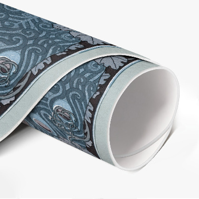 Tapis rond en vinyle Paons bleus dans les raisins