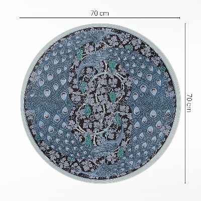 Tapis rond en vinyle Paons bleus dans les raisins