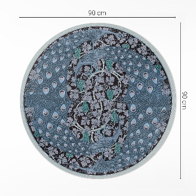 Tapis rond en vinyle Paons bleus dans les raisins