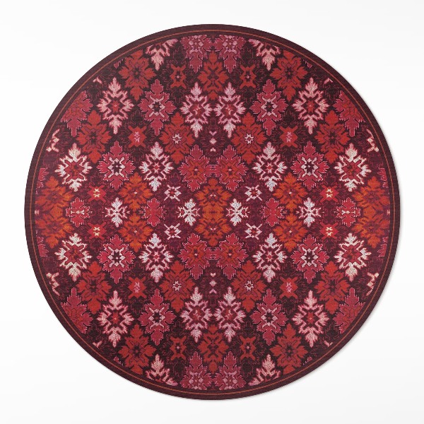 Tapis rond en vinyle Damier végétal décoratif